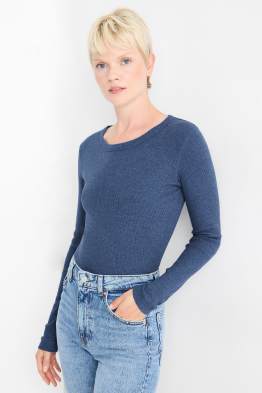 Maglia a maniche lunghe basic - a coste