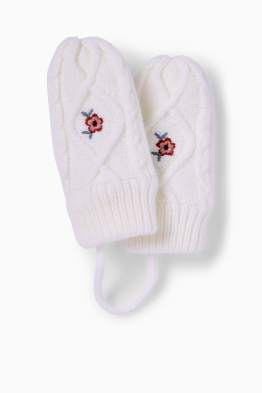 Florecitas - manoplas para bebé - con ochos