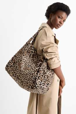 Geantă shopper mare - imprimeu de leopard