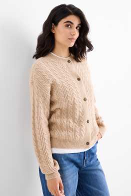 Strickjacke - Zopfmuster