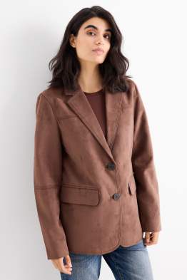 Lange blazer - regular fit - imitatiesuède