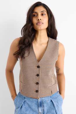 Gilet sans manches de bureau - regular fit - à carreaux