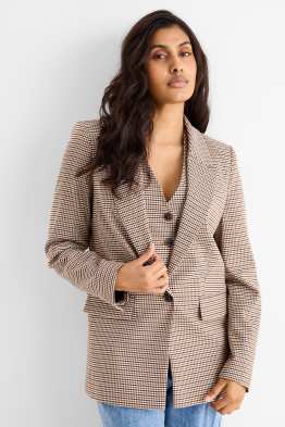 Blazer lungo - regular fit - a quadri
