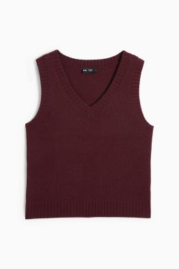 Gilet in maglia con componente di cashmere - misto lana
