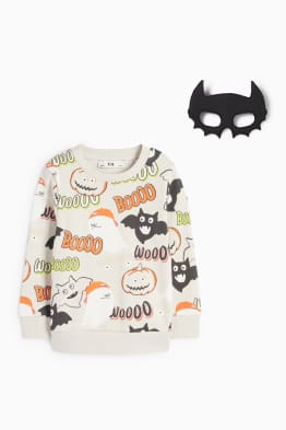Set - Halloween - motivy netopýrů - mikina a maska