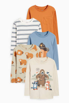 Multipack 5er - Bär und Bigfoot - Langarmshirt