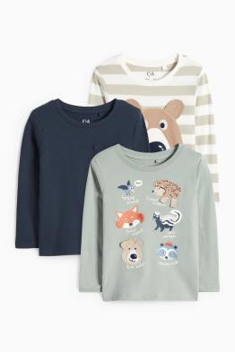 Multipack 3er - Wildtiere - Langarmshirt