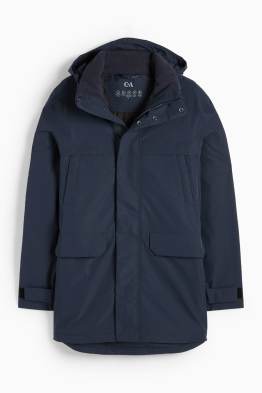 Regenparka mit Kapuze - gefüttert - wasserdicht