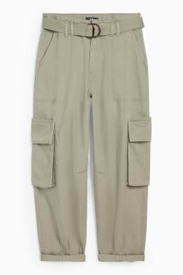 Pantaloni cargo con cintura - vita alta - tapered fit
