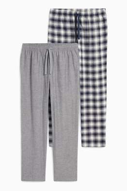 Multipack 2er - Flanell-Pyjamahose - gemustert