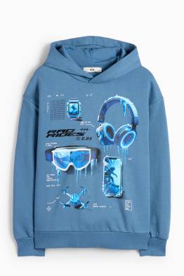 Snowboarďácký motiv - mikina s kapucí