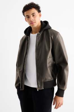 Veste à capuche - matière synthétique