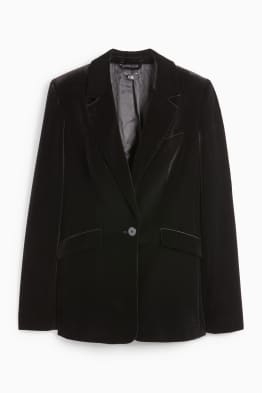 Samt-Longblazer - Regular Fit