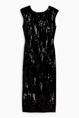 Vestito in velluto con paillettes - straight fit