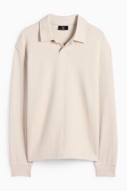 Poloshirt - relaxed fit - met structuur