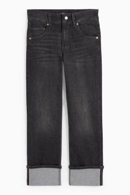 Crop straight jeans - mid waist - LYCRA®