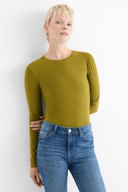 Basic-Langarmshirt - Slim Fit