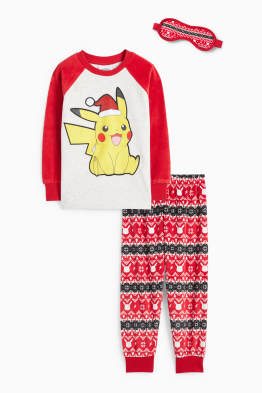 Pokémon - Pikachu - set - pijama cu motive de Crăciun și mască de dormit