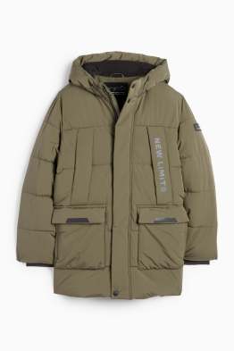 Quilted jacket with hood - water-repellent
