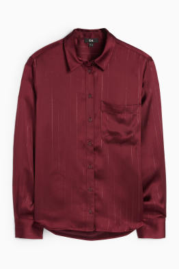 Satin-Bluse - Nadelstreifen