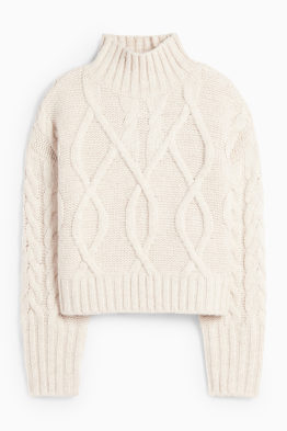 Pull court - motif tressé