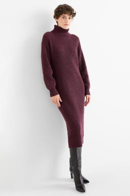 Strickkleid - Straight Fit - gerippt