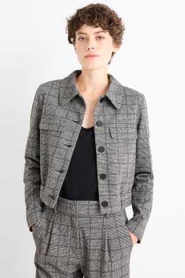 Blazer crop - în carouri