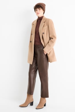 Pantalón - mid waist - straight fit - polipiel