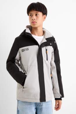 Rain jacket with hood - lined - waterproof