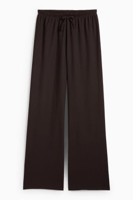 Jersey-Hose - Mid Waist - Wide Leg - strukturiert