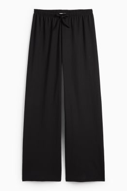 Jersey-Hose - Mid Waist - Wide Leg - strukturiert