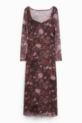 Mesh-Kleid - geblümt