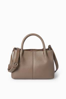 Small shopper with detachable bag strap - faux leather