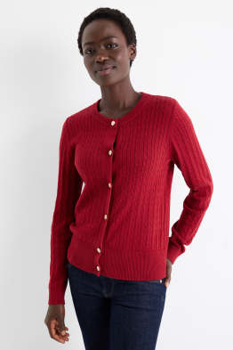 Strickjacke - Zopfmuster