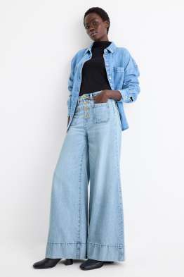Wide leg jeans - talie înaltă