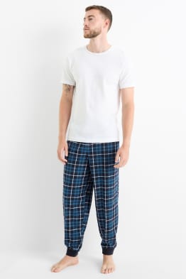 Flanell-Pyjamahose - kariert