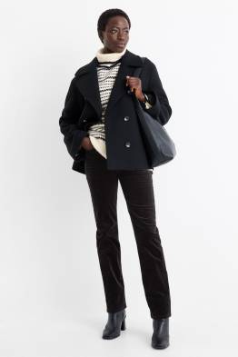 Pantaloni di velluto - vita alta - straight fit - LYCRA®