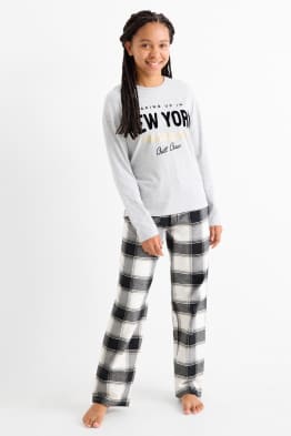 New York - Pyjama mit Flanellhose - 2 teilig