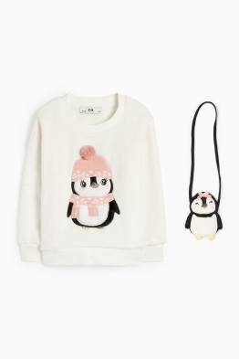Pingüino - conjunto - sudadera y bolso bandolera - 2 prendas