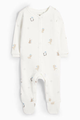 Pingüinos, ositos y conejitos - pijama para bebé