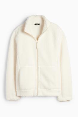 Teddy fur zip-through sweatshirt