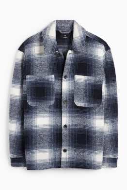 Veste-chemise - relaxed fit - col kent - à carreaux