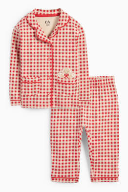 Lebkuchen - Weihnachts-Baby-Pyjama - 2 teilig - kariert
