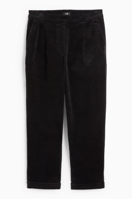 Corduroy trousers - high waist - tapered fit - LYCRA®