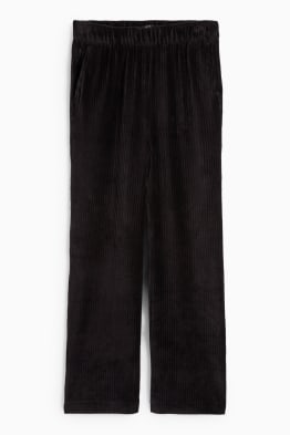 Pantaloni di velluto - vita alta - gamba ampia - a coste