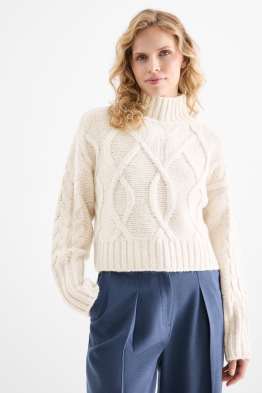 Pull court - motif tressé