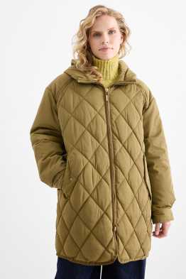 Cappotto trapuntato con cappuccio - impermeabile