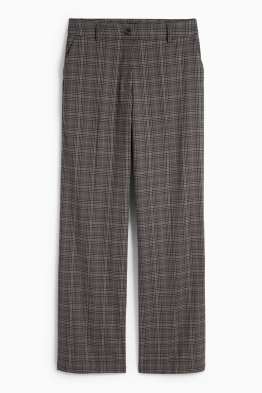Pantaloni di stoffa - vita media - gamba ampia - a quadretti
