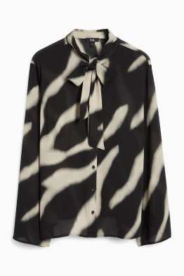 Chiffon-Bluse - gemustert