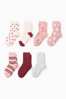 Multipack 7er - Herz und Blume - Socken mit Motiv